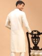 Shrestha By Vastramay Men s Cream Viscose Kurta Online Sale