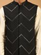 Shrestha By Vastramay Men s Black And Cream Viscose Jacket, Kurta And Pyjama Set Online now