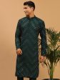 Shrestha By Vastramay Men s Green Georgette Kurta For Cheap