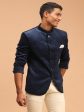 Shrestha By Vastramay Men s Blue Velvet Jodhpuri For Cheap