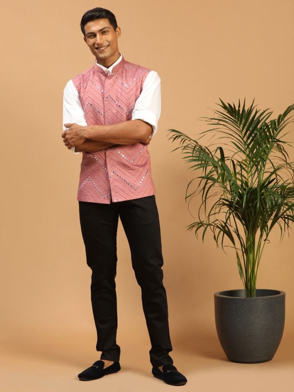 Shrestha By Vastramay Men s Onion Mirror Work Nehru Jacket Online Hot Sale