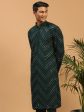 Shrestha By Vastramay Men s Green Georgette Kurta For Cheap