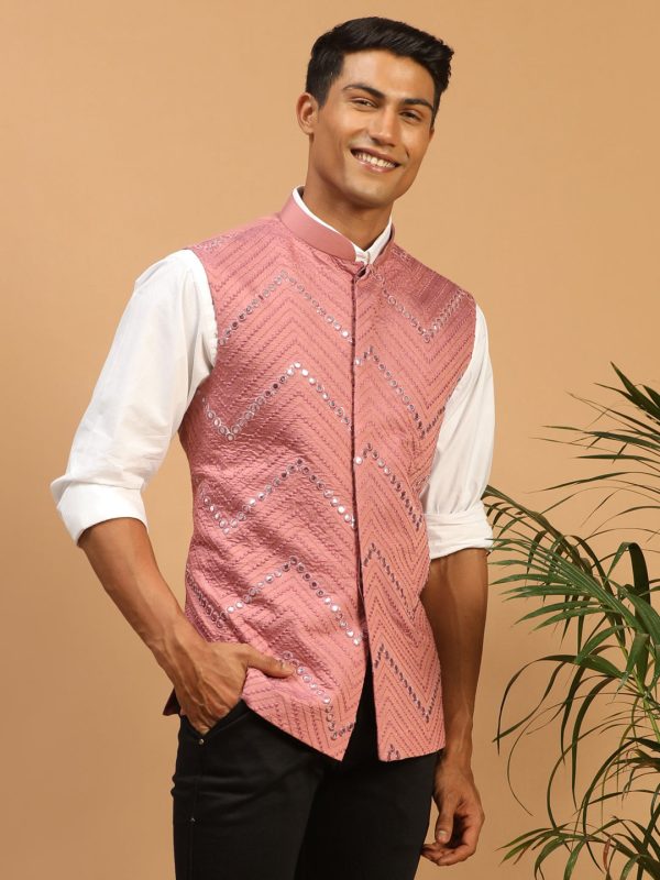 Shrestha By Vastramay Men s Onion Mirror Work Nehru Jacket Online Hot Sale