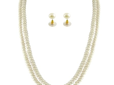 J Pearls 2 String White Pearl Set - Real Pearl Jewelry on Sale