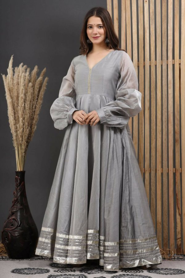 Women s Grey Gota Gown Dress - Isya Cheap