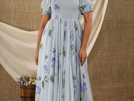 Women s Grey Hand Painted Gown Dress - Isya Online Sale