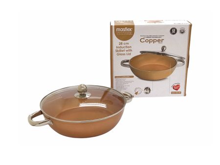 Copper Induction Skillet With Glass Lid Online Hot Sale