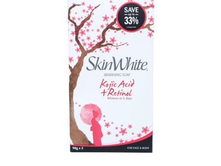 Skin White Face and Body Kojic Acid Bar Soap 90g x 3 on Sale