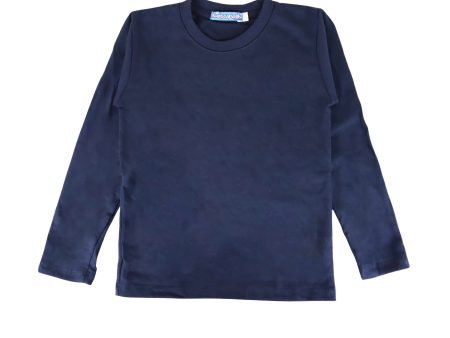 Kidscapade B Round Neck Plain Long Sleeves - Navy Blue on Sale