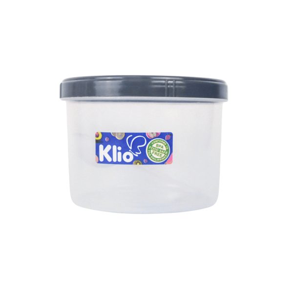 Klio Round Short Clear Canister 100ml with Lid 7 x 7 x 5cm Supply