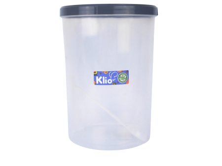 Klio Round Tall Clear Canister 900ml with Lid and Scooper 10 x 10 x 5cm Online Hot Sale