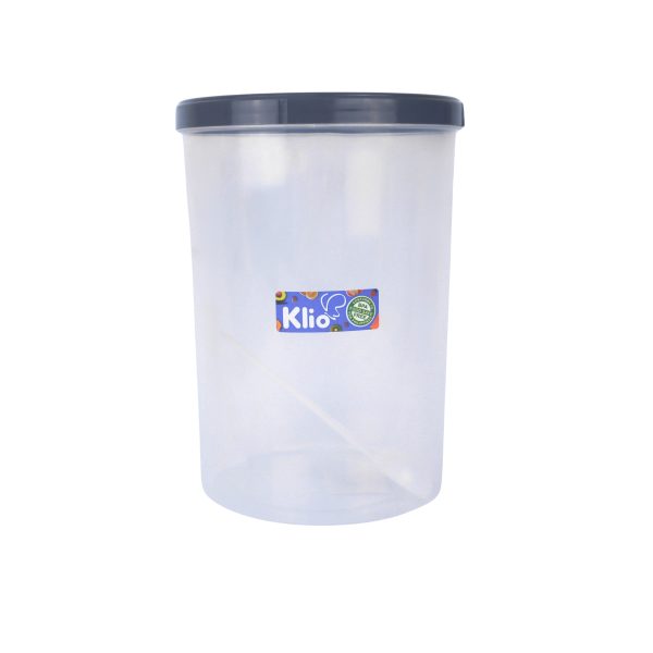 Klio Round Tall Clear Canister 900ml with Lid and Scooper 10 x 10 x 5cm Online Hot Sale