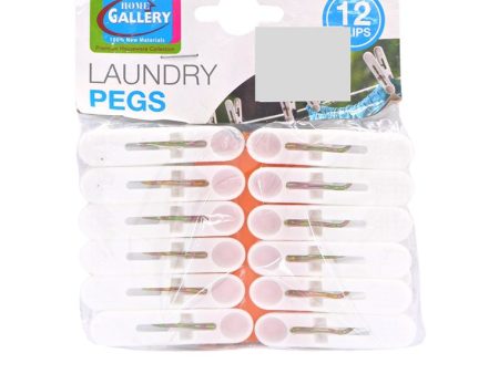 Home Gallery 12 Pieces White Laundry Pegs Supply