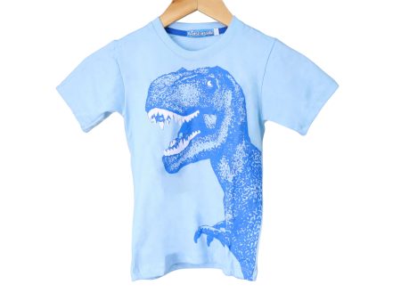 Kidscapade B Short Sleeves T-Shirt with Dinosaur Print - Aqua Blue For Cheap