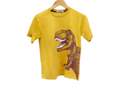 Kidscapade B Short Sleeves T-Shirt with Dinosaur Print - Mustard Online Hot Sale