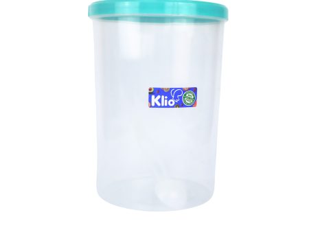 Klio Round Tall Clear Canister 500ml with Lid and Scooper 9 x 9 x 12cm on Sale