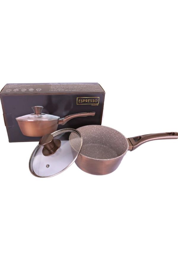 Cuisson Espresso Collection Brown Saucepan 18cm with Glass Lid Fashion