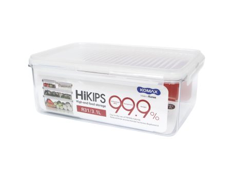 Komax Hikips Rectangular Food Container 3.1L 26.4 x 18 x 1cm Online Hot Sale