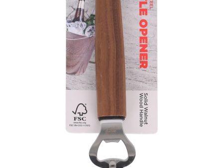 Chef s Gallery Stainless Bottle Opener with Solid Walnut Wooden Handle Online