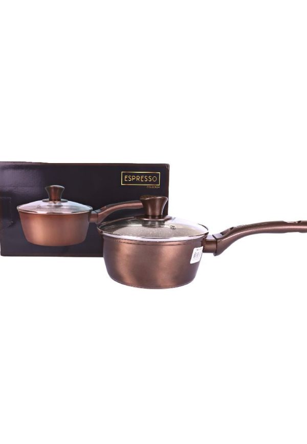 Cuisson Espresso Collection Brown Saucepan 18cm with Glass Lid Fashion