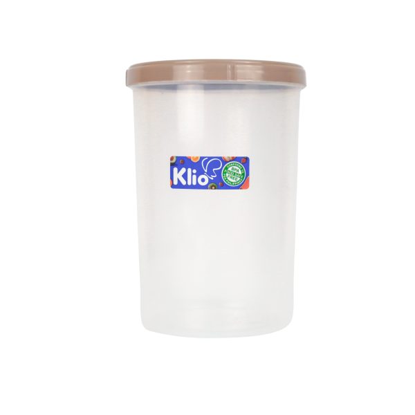 Klio Round Tall Clear Canister 900ml with Lid and Scooper 10 x 10 x 5cm Online Hot Sale