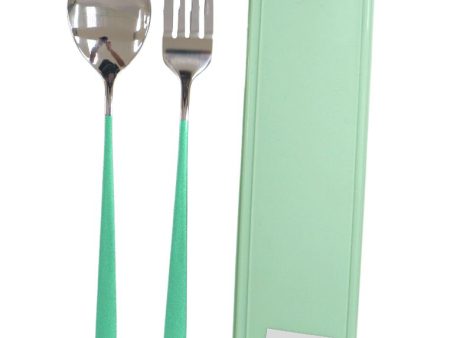 Landmark Stainless Spoon & Fork Colored Handle in Assorted Colored Box Discount