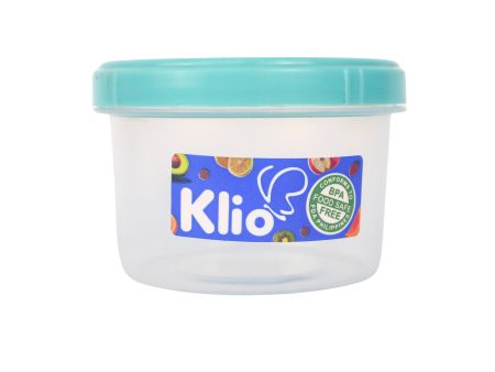 Klio Round Short Clear Canister 200ml with Lid 9 x 9 x 6cm For Discount