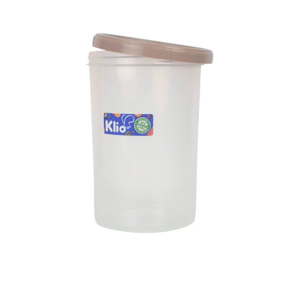 Klio Round Tall Clear Canister 900ml with Lid and Scooper 10 x 10 x 5cm Online Hot Sale