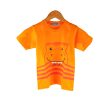 Kidscapade B Short Sleeves T-Shirt with Dinosaur Face Print - Blazing Orange Fashion